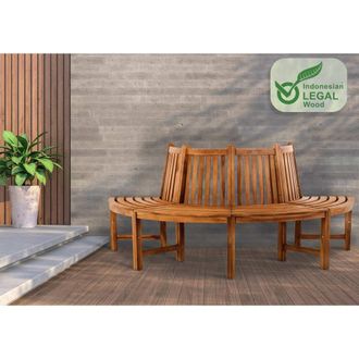 Clp Banco de jard&iacute;n con reposapi&eacute;s en madera teca