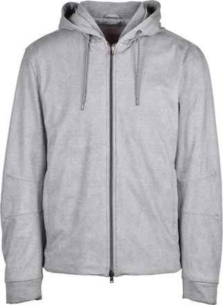 Herno Fluwelen jasje - Heren - Vesten met rits - Grijs - M - Polyester - Hoodies & sweatvesten