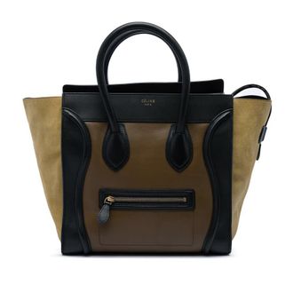 Celine Pre-owned Celine Mini Tricolor Calfskin and Suede Luggage Tote Ladies PGRKLN46UO9PRLUT