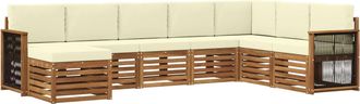 vidaXL Conjunto De Sof&aacute;s De Exterior 8 Uds. Natural Y Crema Vidaxl