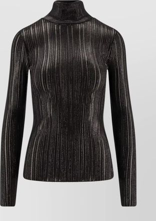 Elisabetta Franchi metallic knit turtleneck sweater