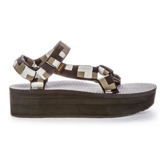 Teva Flat Sandals, female, Multicolor, 3 UK, Flatform Sandals Black Olive Women