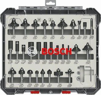 Bosch Set De Brocas Fresadoras Variadas Con V&aacute;stago De Inserci&oacute;n De 8 Mm, 30 Piezas