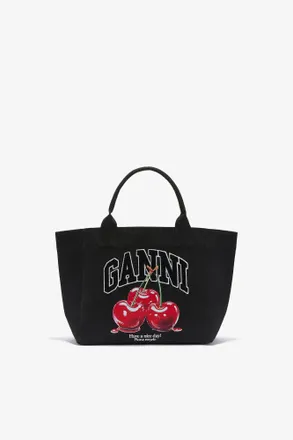 Ganni Mixed Black Medium Cherry Tote