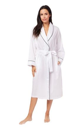 The Cats Pajamas Luxe Pima Shawl Collar Robe in Classic White at Nordstrom, Size Medium