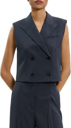 Theory Double Breasted Crop Vest in Nocturne Navy at Nordstrom Rack, Size 14
