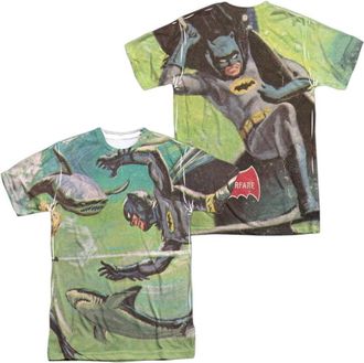 Gildan Batman Classic Tv Underwater (Front/Back Print) Short Sleeve Adult Poly Crew Tee / T-Shirt