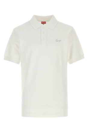 Kenzo White Solid Shirt Collar Polo