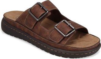 Dockers Mens Santorini Tumbled Full Grain Open Toe Buckle Sandal Slide