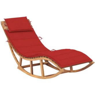 vidaXL Tumbona Mecedora Con Coj&iacute;n Madera Maciza De Teca Vidaxl