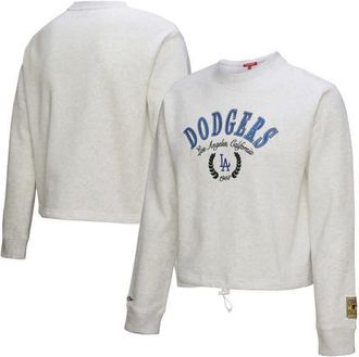 Mitchell & Ness Womens Mitchell & Ness Heather Gray Los Angeles Dodgers Cropped Toggle Pullover Sweatshirt at Nordstrom, Size Xx-Large