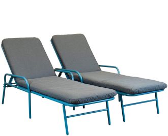 Global Interiors Hochwertiges Gartenliegen-Set Elba (2St&uuml;ck)