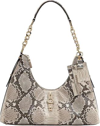 Guess Yvonne Hobo Tas - Dames - Tassen - Beige - Maat: ONE Size Leer