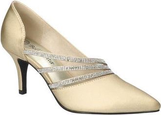 Bella Vita Azalea Bella Vita Crystal Embellished Pump in Champagne Satin-Stones at Nordstrom, Size 9.5