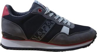 Napapijri Lage Leren Grijze Sneakers - Heren - Sneakers - Zwart - 43 EU - Leer - Schoenen