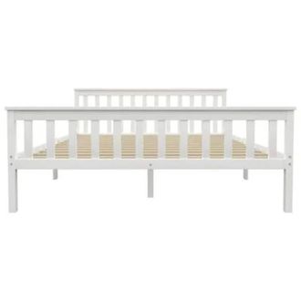 Berkfield Home Modern Bed Frame without Mattress White Solid Pinewood 160x200 cm