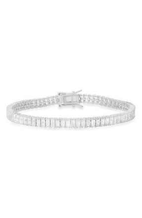 Queen Jewels Sterling Silver Baguette Tennis Bracelet at Nordstrom Rack, Size 7.25
