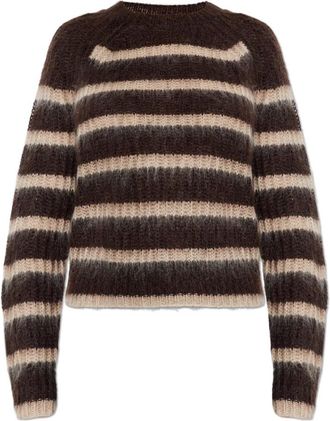AllSaints Riga Sweater - Dames - Ronde hals truien - Bruin - L - Wol - Truien & Vesten