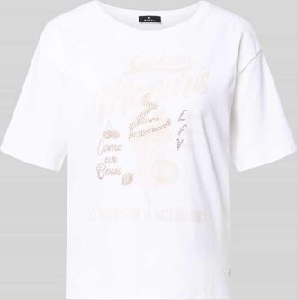 Monari Regular Fit T-Shirt mit Ziersteinbesatz Modell Ice Cream in Offwhite, Gr&ouml;&szlig;e 34