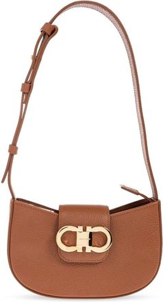 Ferragamo Tassen, Dames, Bruin, ONE Size, Leer, Schoudertas Gabby