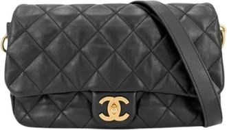 Chanel Pre-owned Matelasse Shoulder Bag - Dames - Vintage Schoudertas - Zwart - ONE Size - Leer - Vintage