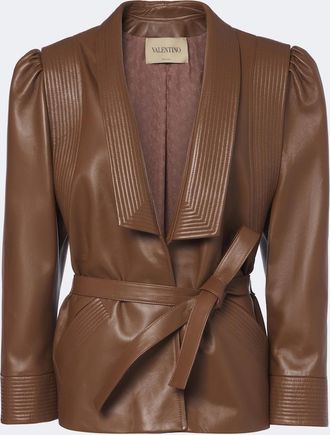 Valentino Garavani Giacca in pelle con cintura