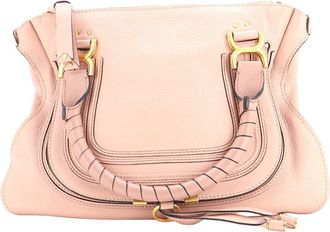 Chlo&eacute; Pink Leather Marcie Shoulder Bag Medium (Authentic Pre-Loved)