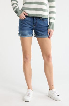Vigoss Cuffed Mid Rise Denim Shorts in Dark Wash at Nordstrom Rack, Size 31