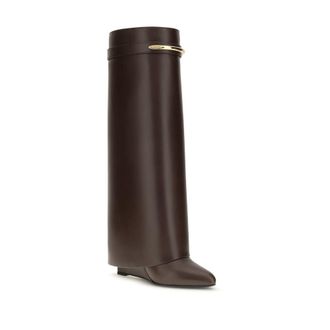 Givenchy Womens Brown Calf Leather Bos Taurus High Heel Boots