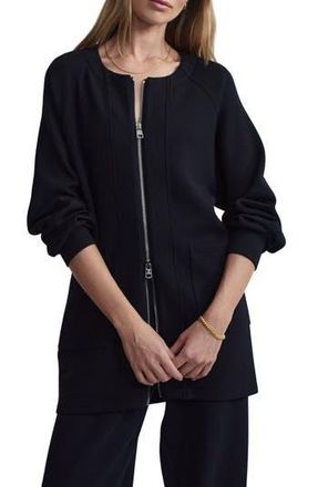 Varley Augusta DoubleSoft Zip-Up Sweatshirt in Black at Nordstrom Rack, Size X-Small