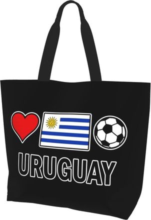 AOOEDM Uruguay Football Soccer Ladies Canvas Tote Reusable Shopping Bag