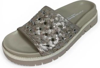 Patrizia Bonfanti Dover Brianna Wov Silk Pantolette - Dames - Sandalen - Beige - 39 EU - Leer - Schoenen