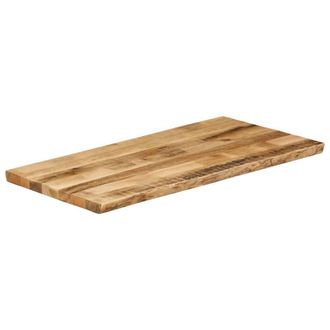 Berkfield Home Table Top Live Edge 120x60x3.8 cm Solid Wood Rough Mango in Brown