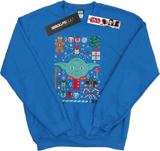 Star Wars Heren Yoda Kerst Sweatshirt (Koningsblauw)
