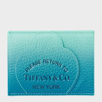 Tiffany & Co. Womens Accessories Ombre Card Holder with Logo in Blue - One Size