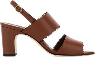 Manolo Blahnik 70 mm leren sandalen - Bruin