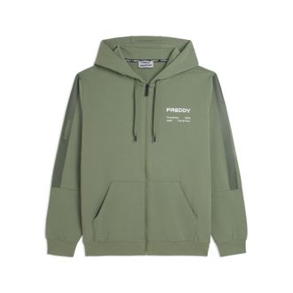 Freddy Felpa con cappuccio full-zip e bande tono su tono