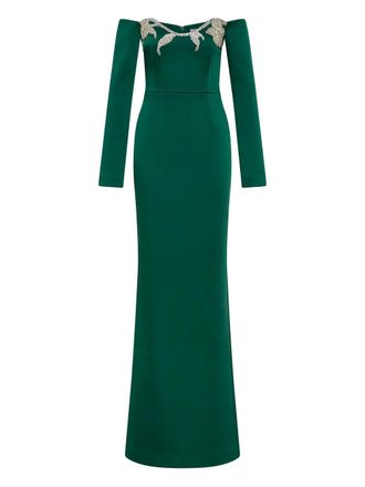 Rebecca Vallance Ellerie strapless verfraaide maxi-jurk - Groen