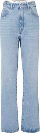 GCDS Gcds, Jeans, Dames, Blauw, W27, Katoen, Choker High-Waist Straight-Leg Jeans