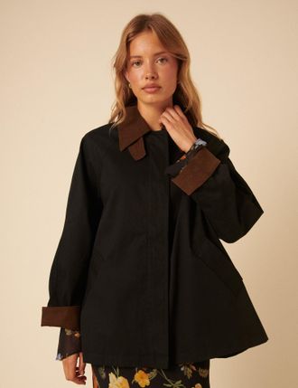 Nobody's Child Dark Navy Cord Detail Barn Jacket