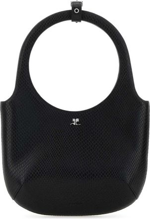 Courr&egrave;ges Black Leather Holy Handbag