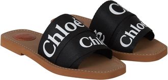Chloé Sandalen - Woody Logo Sandals - Gr. 35 (EU) - in Schwarz - für Damen