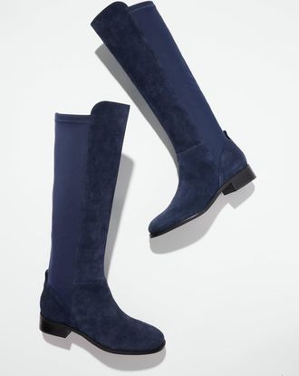 Talbots Tish Stretch Suede Tall Boots - Blue - 5 1/2 M Talbots