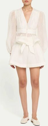 Zimmermann Womens Dawning Beaded Tuck Short In Ivory