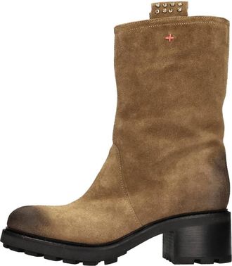 Gio+ Afra 06A Su&egrave;de Enkellaarsjes - Dames - Laarzen met Hak - Bruin - 41 EU - Su&egrave;de - Schoenen