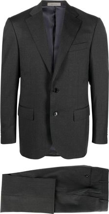 Corneliani single-breasted virgin-wool suit - men - Virgin Wool/Cupro - 52 - Grey
