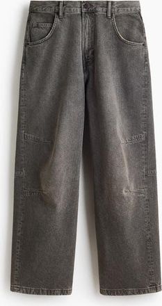 H&M Baggy Darted Jeans in Denim Gray at Nordstrom, Size 32 X 30