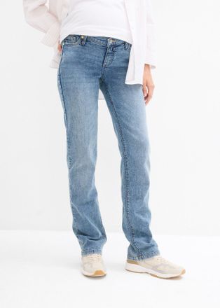 Bonprix Umstandsjeans BONPRIX, Damen, Gr. 34, N-Gr, blau denim, Denim/Jeans, Obermaterial: 82% Baumwolle, 17% Polyester, 1% Elasthan, Abriebeffekte, unifarben