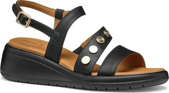 Geox D MELICONIA Synthetisch Polyurethaan Dames Zwarte Wedges