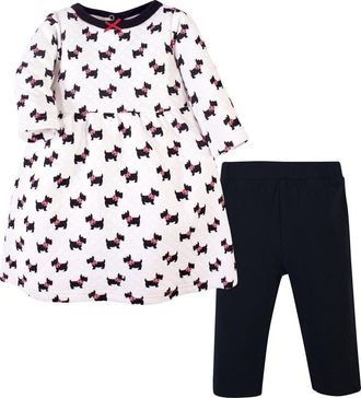 Hudson Baby Quilted Cotton Dress and Leggings in Scottie Dog at Nordstrom, Size 18-24M